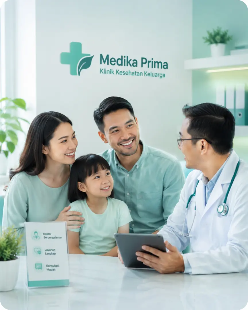 Dokter Klinik Medika Prima sedang melayani pasien.